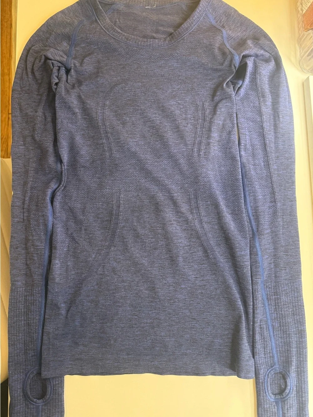 lululemon athletica Long Sleeve Heathered Blue Top